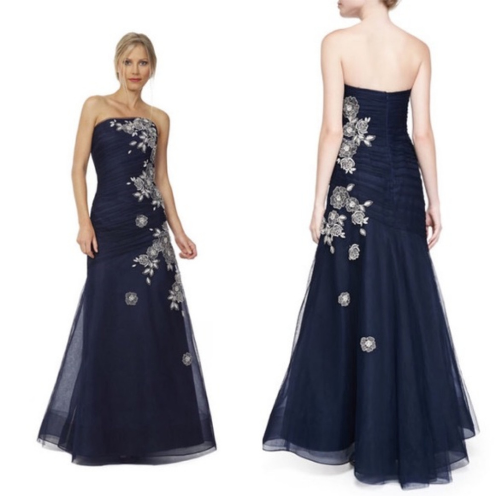 LianCarlo couture navy tulle evening gown!